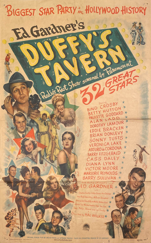 duffy's tavern 1945 one sheet poster folded